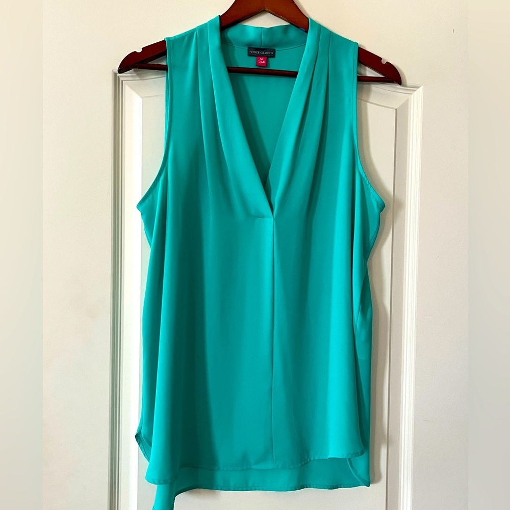 Vince Camuto Teal Sleeveless Blouse